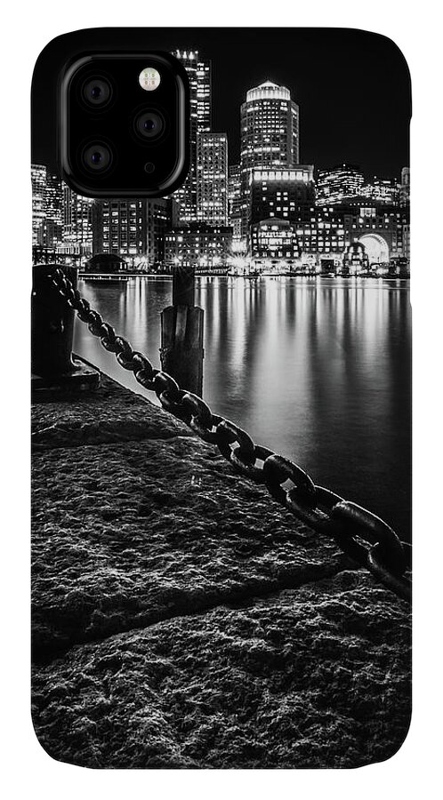 Boston iPhone 11 Case featuring the photograph Boston Harbor at Night by Kristen Wilkinson