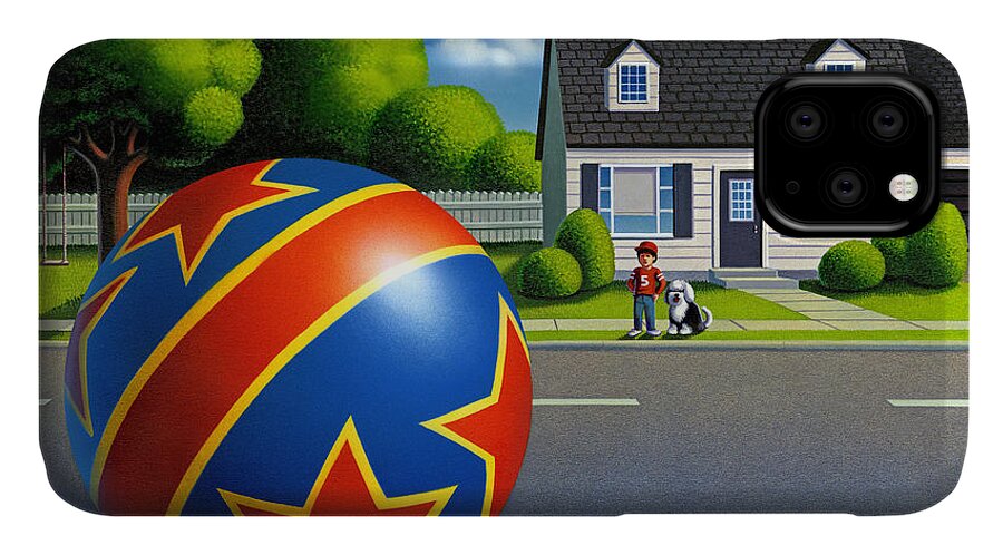 Boy And Ball iPhone 11 Case featuring the painting Boy and the Ball by Robin Moline