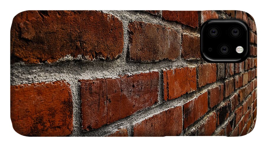 Brick iPhone 11 Case featuring the photograph Brick Wall with Perspective by Blake Webster