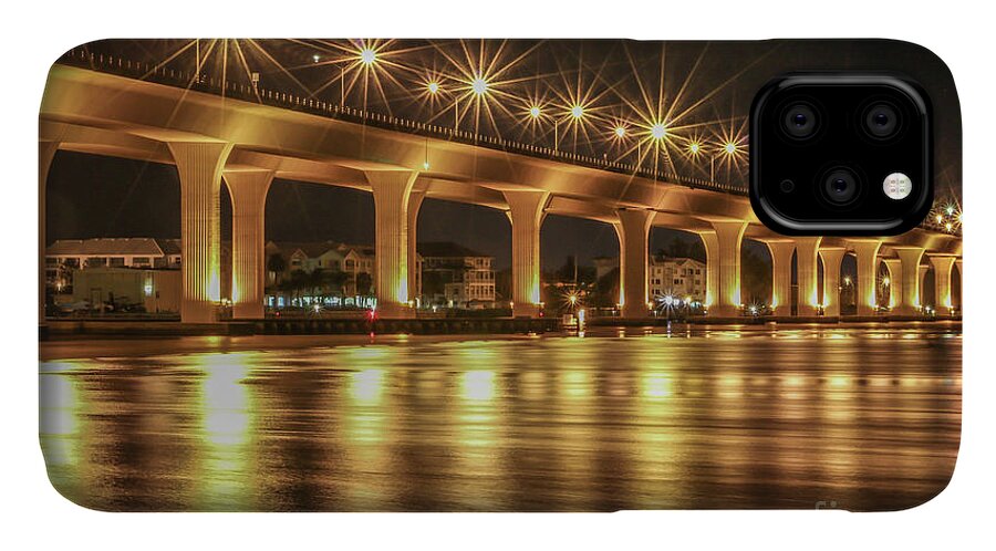 Bridge iPhone 11 Case featuring the photograph Bridge and Golden Water by Tom Claud