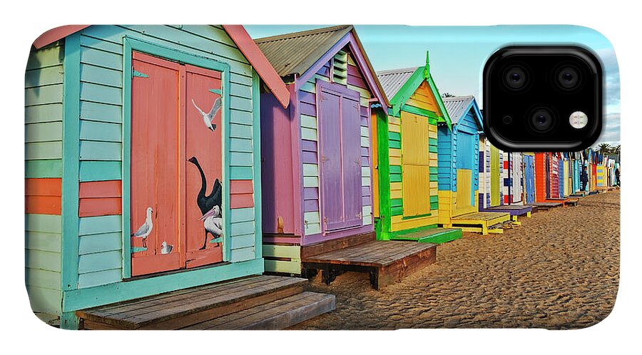 Huts iPhone 11 Case featuring the photograph Brighton Beach Huts by Catherine Reading