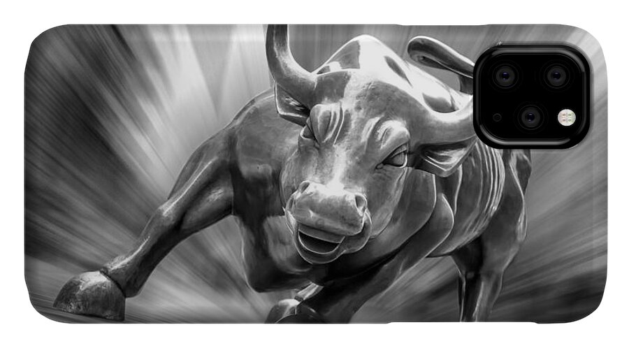 Charging Bull iPhone 11 Case featuring the photograph Bull Market by Az Jackson