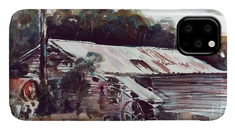 Buninyong iPhone 11 Case featuring the painting Buninyong Dairy by Ryn Shell