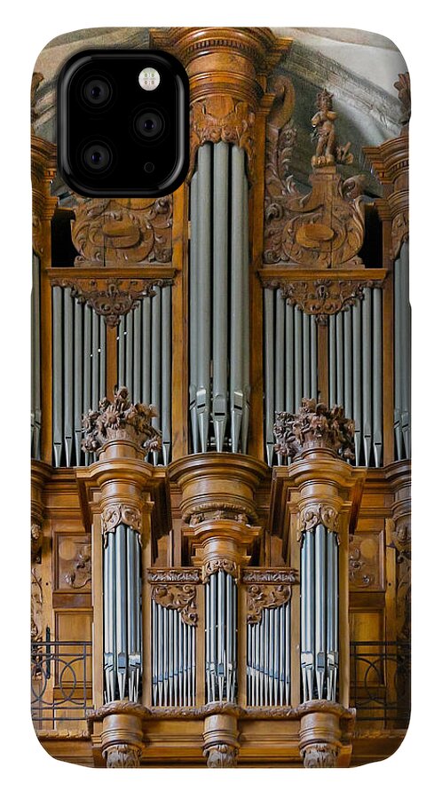Cahors iPhone 11 Case featuring the photograph Cahors Cathedral organ by Jenny Setchell