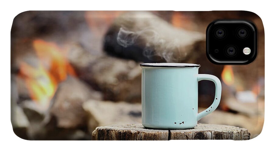 Campfire iPhone 11 Case featuring the photograph Campfire Coffee by Stephanie Frey