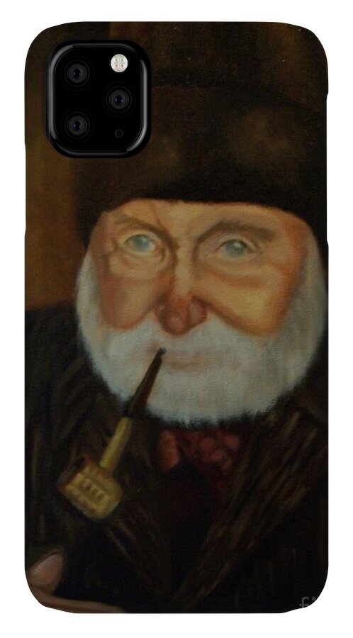 Man iPhone 11 Case featuring the painting Cap'n Danny by Marlene Book