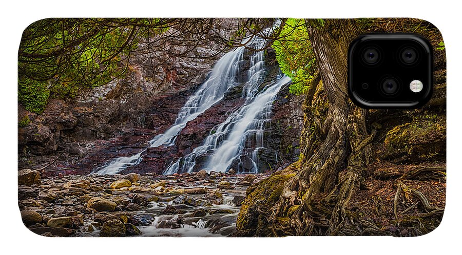 Minnesota iPhone 11 Case featuring the photograph Caribou Falls in Fall by Rikk Flohr