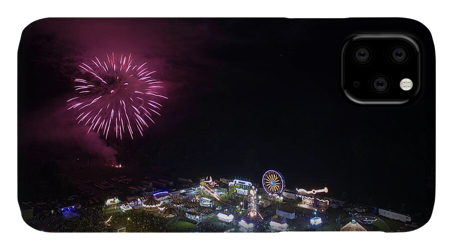 Buchanan iPhone 11 Case featuring the photograph Carnival Fireworks by Star City SkyCams