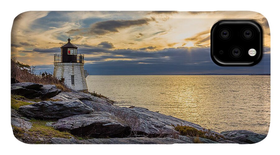 Castle Hill Light iPhone 11 Case featuring the photograph Castle Hill Light HDR by Kirkodd Photography Of New England