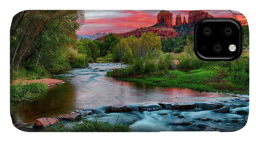 Landscape iPhone 11 Case featuring the photograph Cathedral at Sunset by Bruce Bonnett