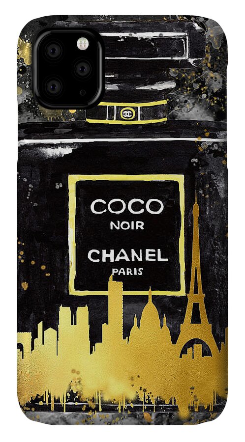 Chanel Noir Perfume With Gold Paris Iphone Case For Sale By Green Palace
