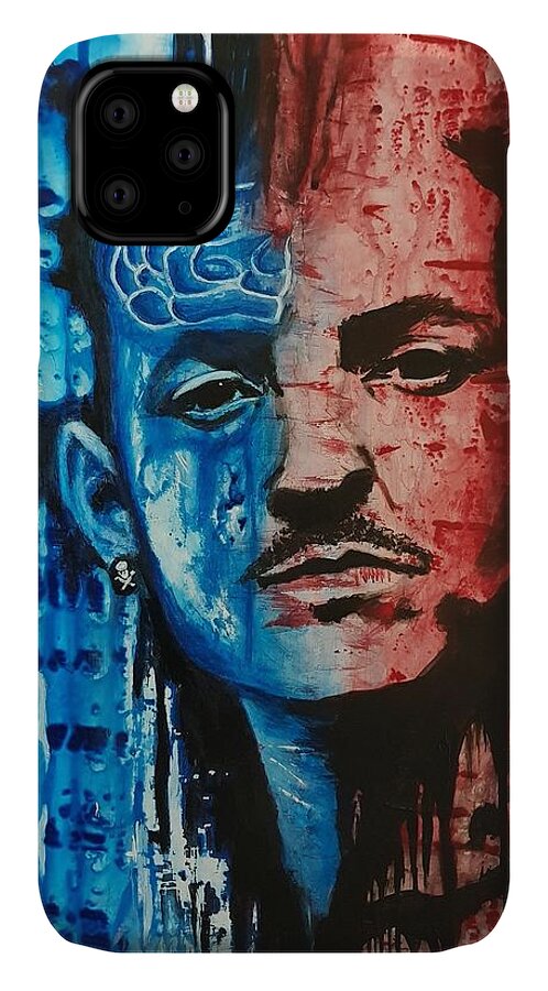 Chester Bennington iPhone 11 Case featuring the painting Heavy Thoughts by Cassy Allsworth
