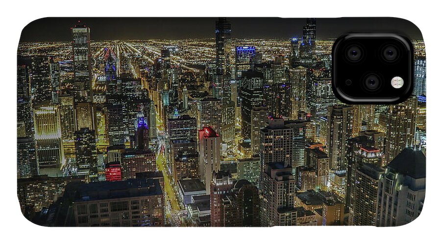 Chicago iPhone 11 Case featuring the photograph Chicago Lights by Tony HUTSON