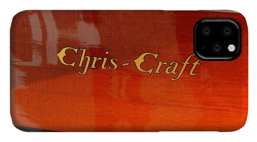 Logo iPhone 11 Case featuring the photograph Chris Craft Logo by Michelle Calkins