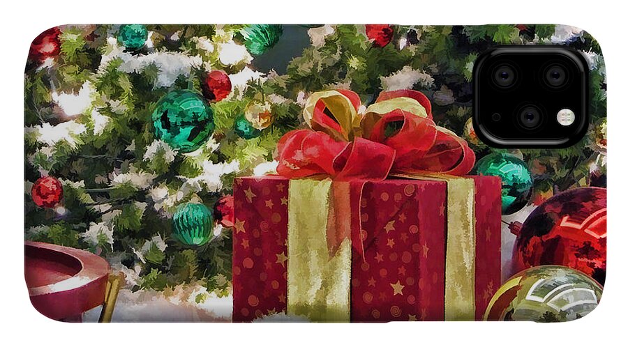 Christmas iPhone 11 Case featuring the painting Christmas Gift by Christopher Arndt