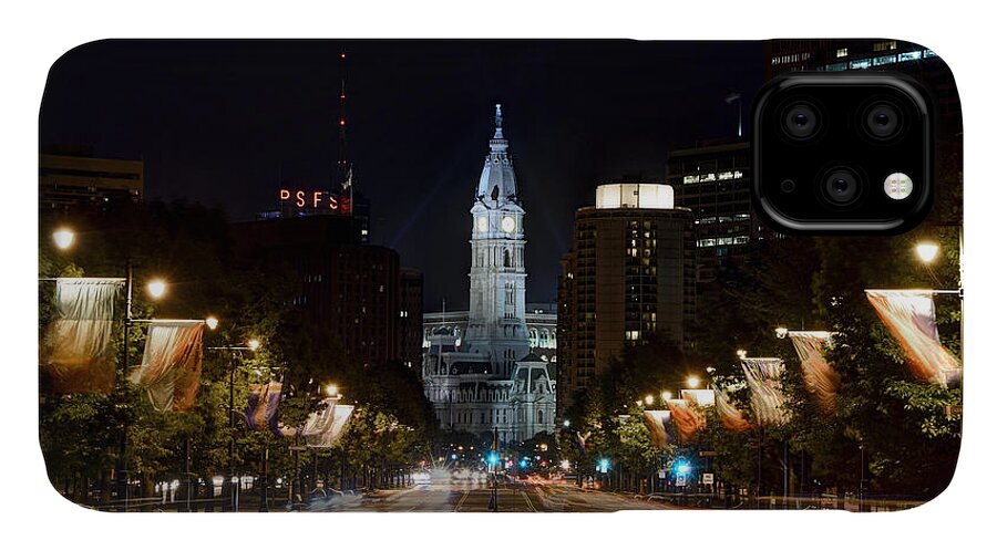 Philadelphia iPhone 11 Case featuring the photograph City Hall from the Parkway by Jennifer Ancker