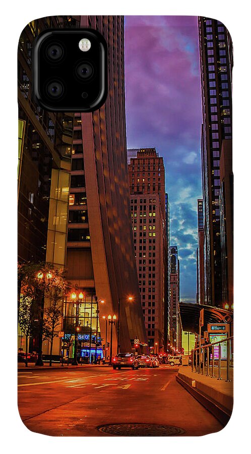 Chicago iPhone 11 Case featuring the photograph Color of Night by Tony HUTSON