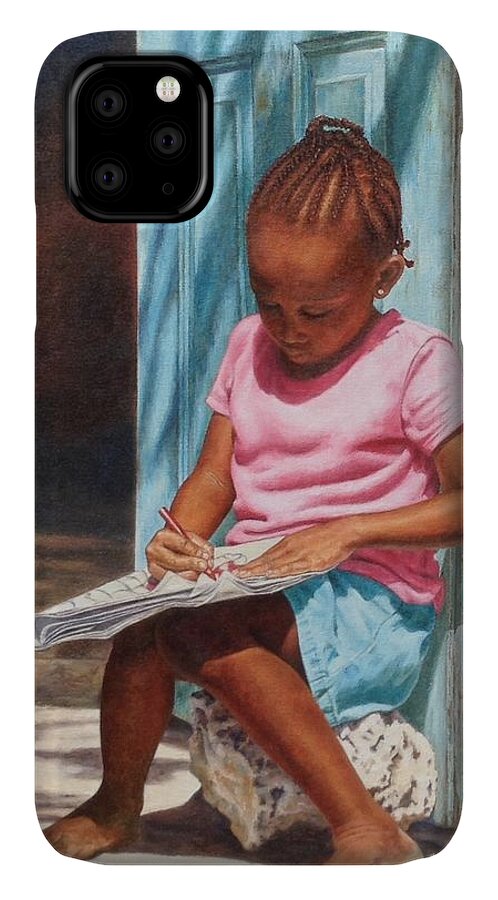  iPhone 11 Case featuring the painting Colouring by Nicole Minnis