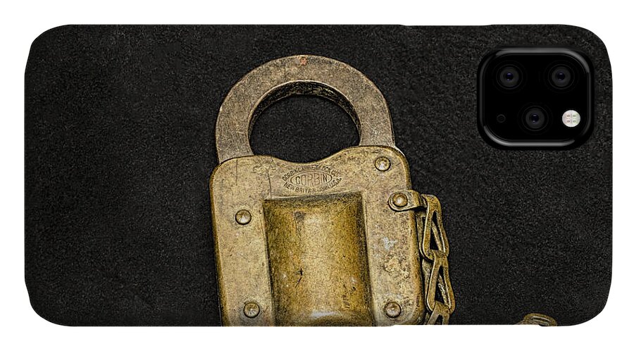 Lock iPhone 11 Case featuring the photograph Corbin Padlock by Fred Denner