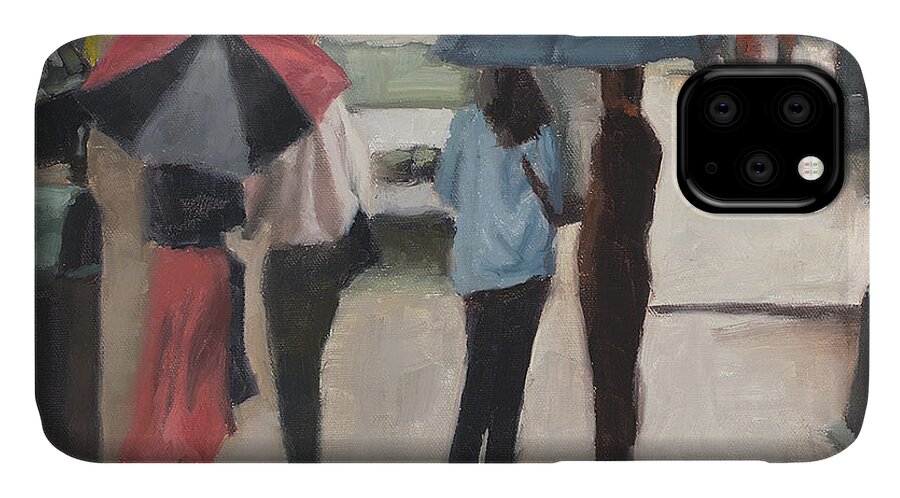 Oil Painting iPhone 11 Case featuring the painting Couples by Tate Hamilton