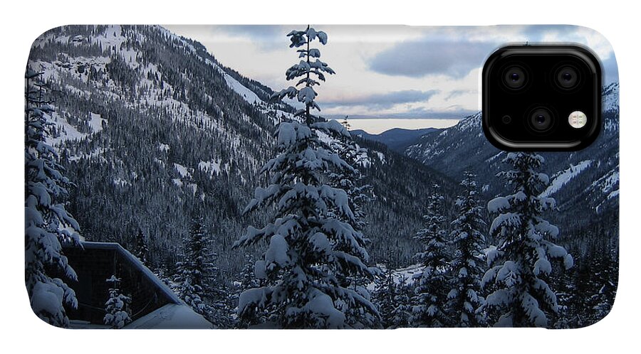 Crystal Mountain Ski Resort iPhone 11 Case featuring the photograph Crystal Mountain Dawn by Lorraine Devon Wilke