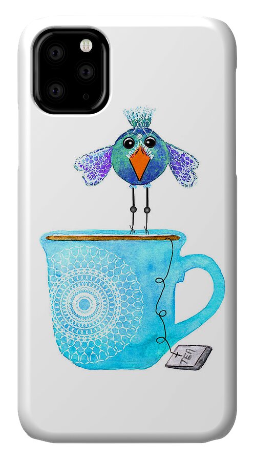 Abstract iPhone 11 Case featuring the digital art Cuppa Series - Tea Taster by Moon Stumpp