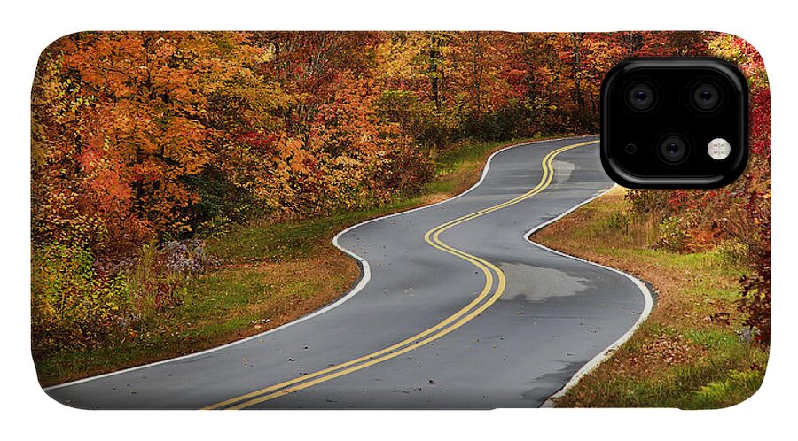 Autumn Road iPhone 11 Case featuring the photograph Curvy Road in the Mountains by Jill Lang