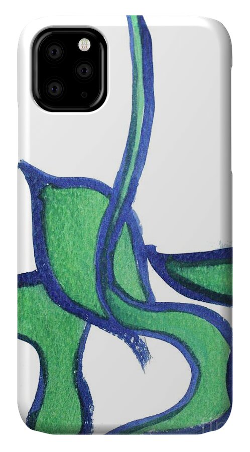 Dalit Sarahleah Hankes Draw Water Or Bough iPhone 11 Case featuring the painting DALIT nf1-176 by Hebrewletters SL