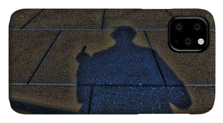 Man iPhone 11 Case featuring the digital art Damn Shadow Figure by Vincent Green