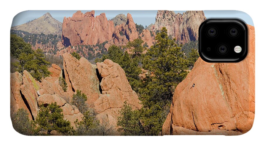 Garden Of The Gods iPhone 11 Case featuring the photograph Distant Garden of the Gods from Red Rock Canyon by Steven Krull