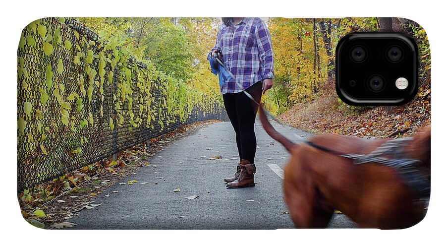 Dog iPhone 11 Case featuring the photograph Dogwalking by Christopher Brown