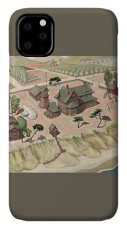 Coastal Home iPhone 11 Case featuring the painting Dream House by John Reynolds