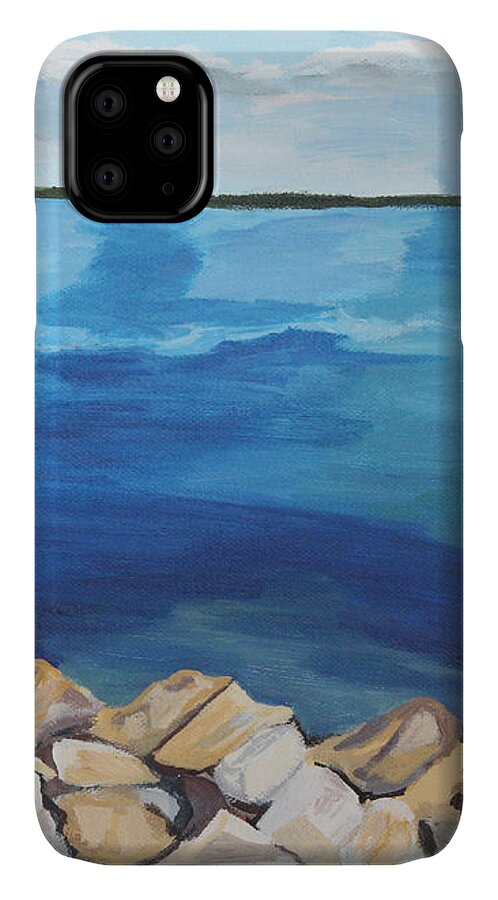 Dream Lake iPhone 11 Case featuring the painting Dream Lake by Annette M Stevenson