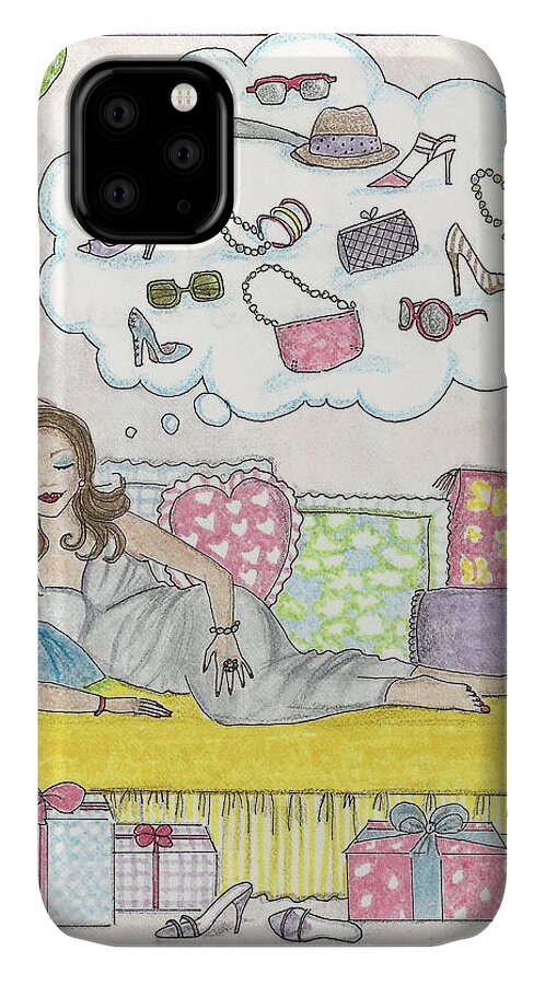 Dreams iPhone 11 Case featuring the mixed media Dreams by Stephanie Hessler