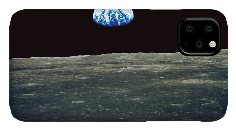 Earthrise iPhone 11 Case featuring the photograph Earthrise Photographed From Apollo 11 Spacecraft by Nasa