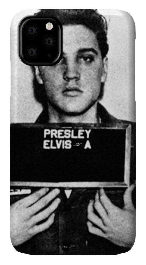 Elvis Presley iPhone 11 Case featuring the painting Elvis Presley Mug Shot Vertical 1 by Tony Rubino