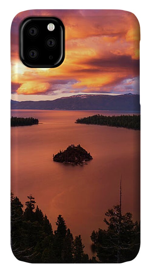 Lake Tahoe iPhone 11 Case featuring the photograph Emerald Bay Fire by Brad Scott