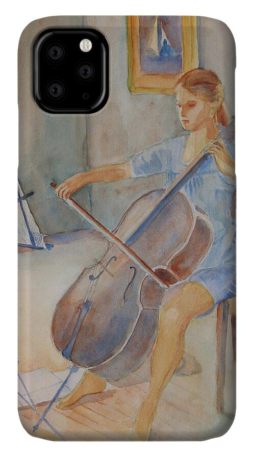Girls iPhone 11 Case featuring the painting Emma and Clifford by Jenny Armitage