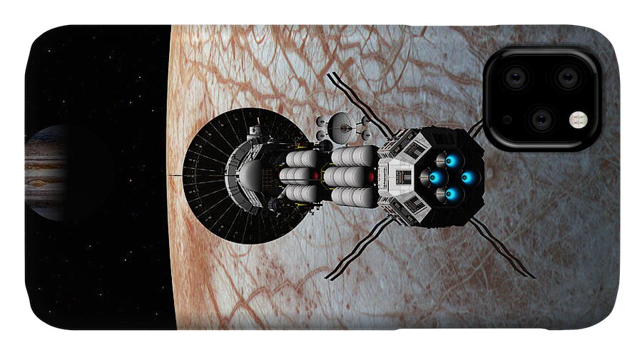 Spaceship iPhone 11 Case featuring the digital art Europa insertion by David Robinson