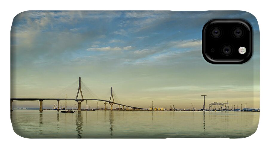 1812 iPhone 11 Case featuring the photograph Evening Lights on the Bay Cadiz Spain by Pablo Avanzini