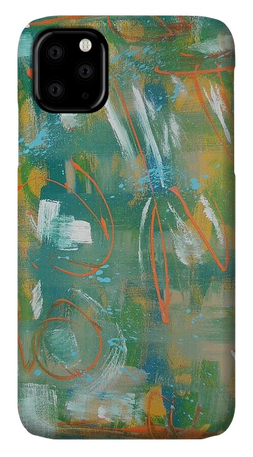 Abstract iPhone 11 Case featuring the painting Express Yourself by Antonio Moore