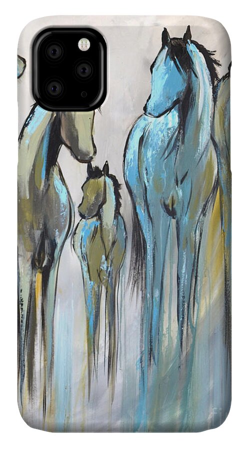 Horse iPhone 11 Case featuring the painting Fading 2 by Cher Devereaux