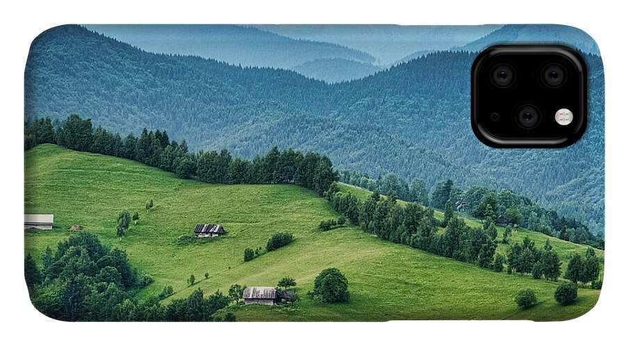 Bran iPhone 11 Case featuring the photograph Farm in the Mountains - Romania by Stuart Litoff