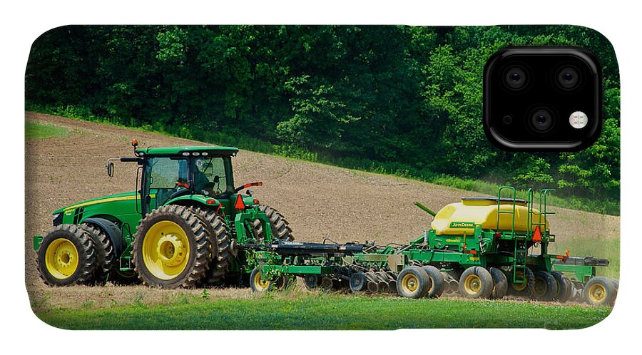 John Deer iPhone 11 Case featuring the photograph Farming the Field by Mark Dodd