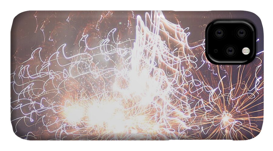 Fire iPhone 11 Case featuring the digital art Fireworks in the Park 6 by Gary Baird