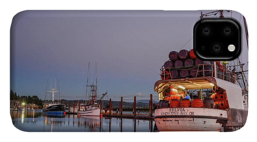 Fish iPhone 11 Case featuring the photograph Fishing boats waking up for the day by Paul Quinn