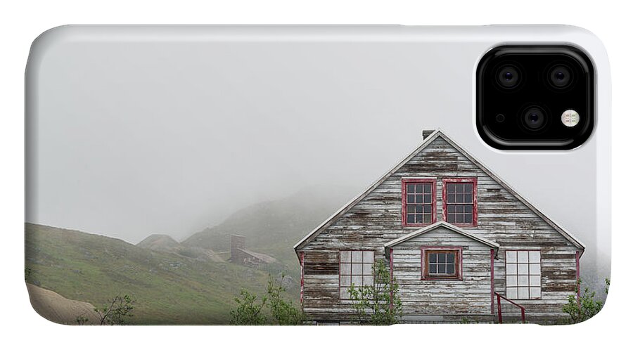 Red iPhone 11 Case featuring the photograph Foggy and abandoned by Paul Quinn
