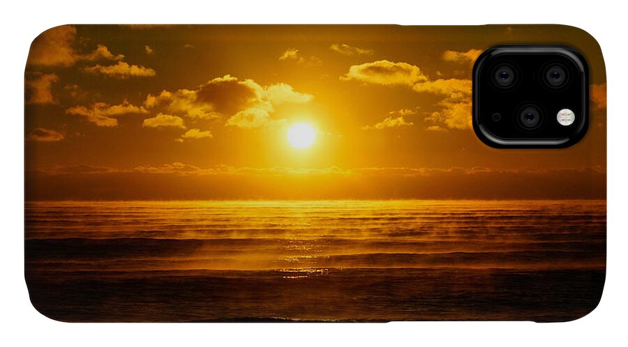 Fog iPhone 11 Case featuring the photograph Foggy Gold Sunrise by Lawrence S Richardson Jr