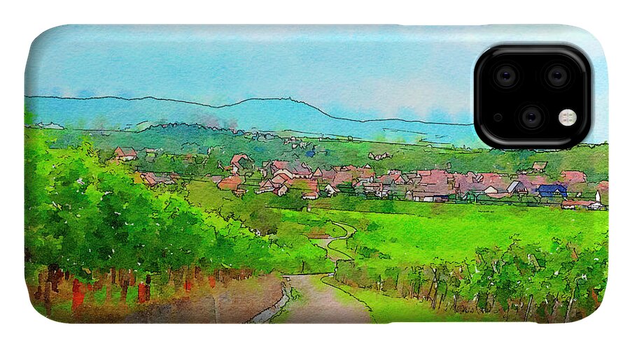 Agriculture iPhone 11 Case featuring the digital art France landscape by Ariadna De Raadt