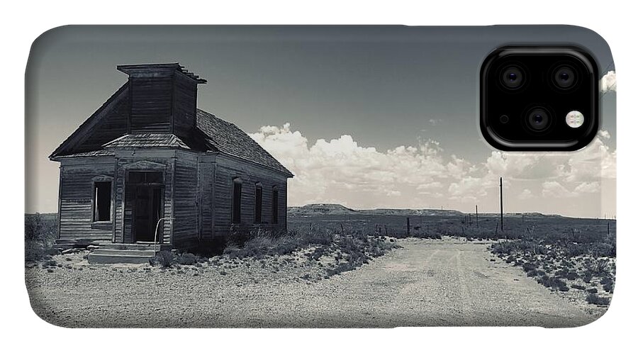 Black And White iPhone 11 Case featuring the photograph Ghost Church by Brad Hodges